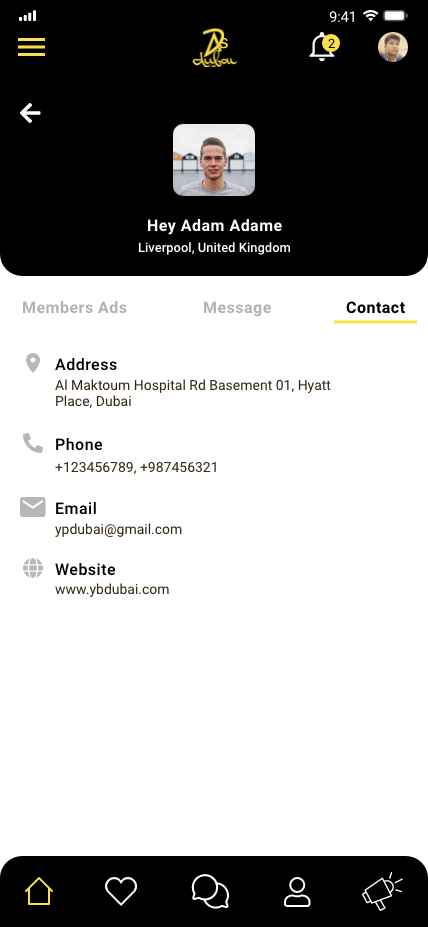 Classifieds Mobile App Contact